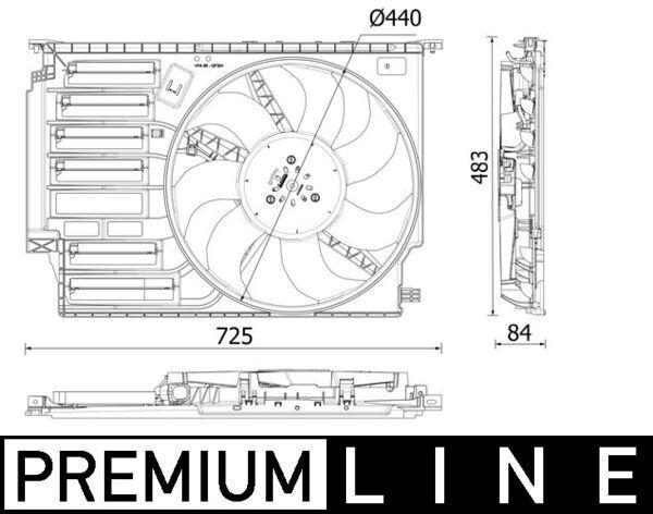 RADYATOR FANI PREMIUM LINE BMW F45 F48 MINI F56 - MAHLE - OEM 17428645860