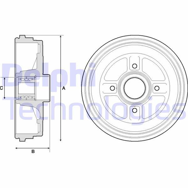 ARKA FREN KAMPANASI (RULMANLI ABS SENSÖRLÜ) RENAULT CLIO III 05> MODUS 04> - DELPHI - OEM 432021782R