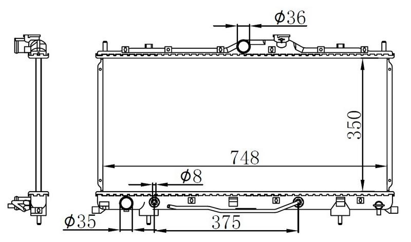 RADYATOR BRAZİNG AT(350X748X26)ECLİPSE 2.4 L 06-12 - ORIS - OEM MN180281
