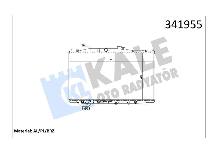 RADYATOR ACCORD VII 2.4 (03+) (AT MT) AL PL BRZ - KALE - OEM 19010-RBB-E01