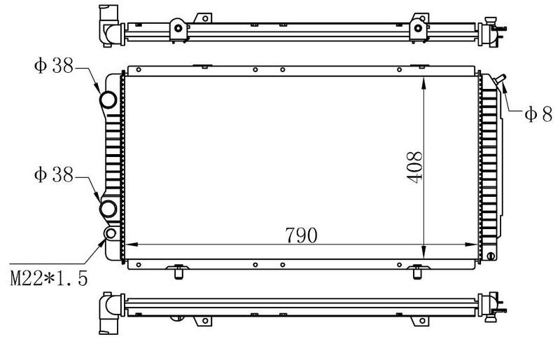 RADYATÖR BRAZİNG BOXER-DUCATO-JUMPER (97-02) 1.9D-2.5D-2.8HDI (AC+MEK) (790x408x26) - ORIS - OEM 1311003080
