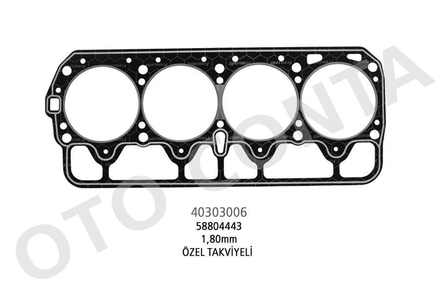 MOTOR TAKIM CONTASI KECESIZ SILINDIR KAPAK CONTALI OZEL TAKVIYELI LPGLI ARACLAR 1.60 mm FIAT M 131 1.6 131 A1.000 - OTOCONTA - OEM 5880444