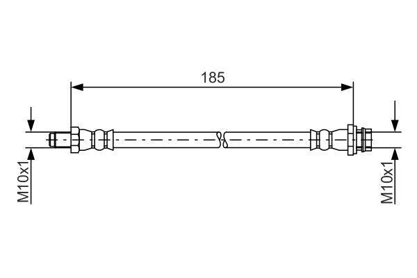 FREN HORTUMU; ARKA. 390.00 MM — BOSCH 1987481564 - BOSCH