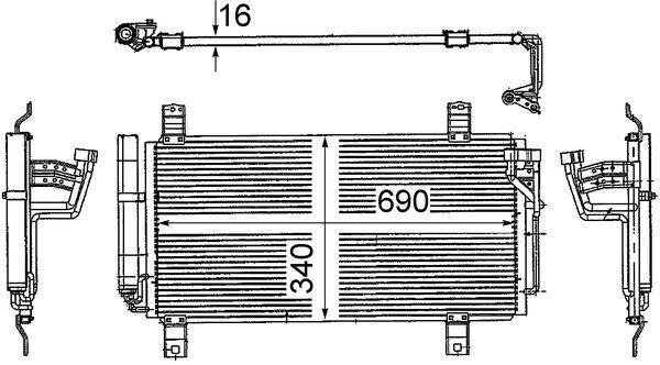 KLİMA RADYATÖRÜ (KONDENSER) MAZDA 6 2,0L LF (GH kasa) 08-12 - MAHLE - OEM GS1D61480C