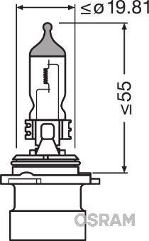 AMPUL 12V HB4A 9006 51W TEK TELLİ FAR VE SİS - OSRAM