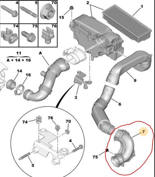 HAVA FİLTRE HORTUMU PARTNER-C3-3008-5008 - PSA - OEM 1434.C3