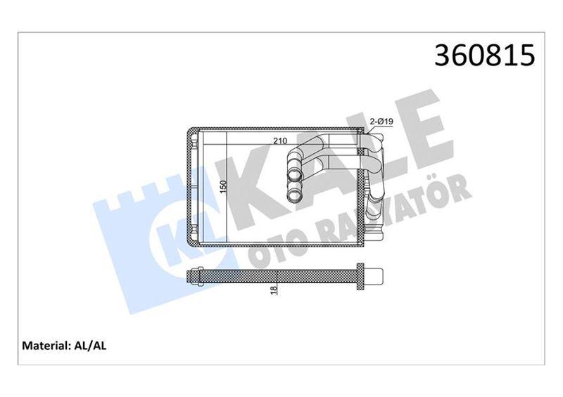 KALORİFER RADYATÖRÜ HYUNDAI MATRIX 1.5L CRDI 01-> 1.6L G4ED 01-10 - ALEMİNYUM - KALE - OEM 9713817000