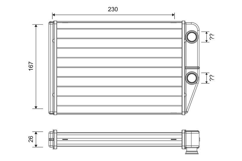 KALORİFER RADYATÖRÜ PEUGEOT BOXER III CITROEN JUMPER FIAT DUCATO III 06> (230X163X26) - VALEO - OEM 6448.R0