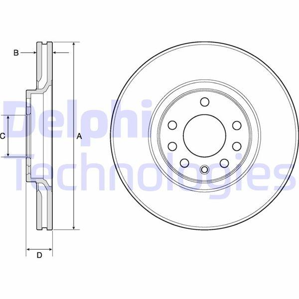ÖN FREN AYNASI ASTRA H-ZAFIRA B-MERIVA A-B-CORSA D-E-ADAM-ASTRA G-VECTRA B (308x25x5DLxHAVALI 16 İNÇ - DELPHI - OEM 95526651
