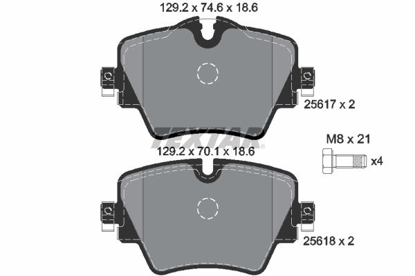 FREN BALATASI ON BMW G42 G20 G30 G31 G38 G21 G28 G22 G23 G26 F52 F45 F48 F39 G01 G02 G08 - TEXTAR - OEM 34116890553