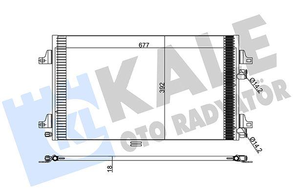 KLİMA RADYATÖRÜ (KONDENSER) LAGUNA II 01>1.6 16V-1.8 16V-2.0 16V-1.9DCI (660x390) - KALE - OEM 8200008763