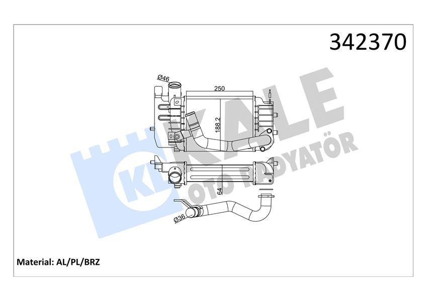 INTERCOOLER URBAN CRUISER VERSO S TREZIA 1.4 D-4D (09+) AL PL BRZ - KALE - OEM 17900-0N010