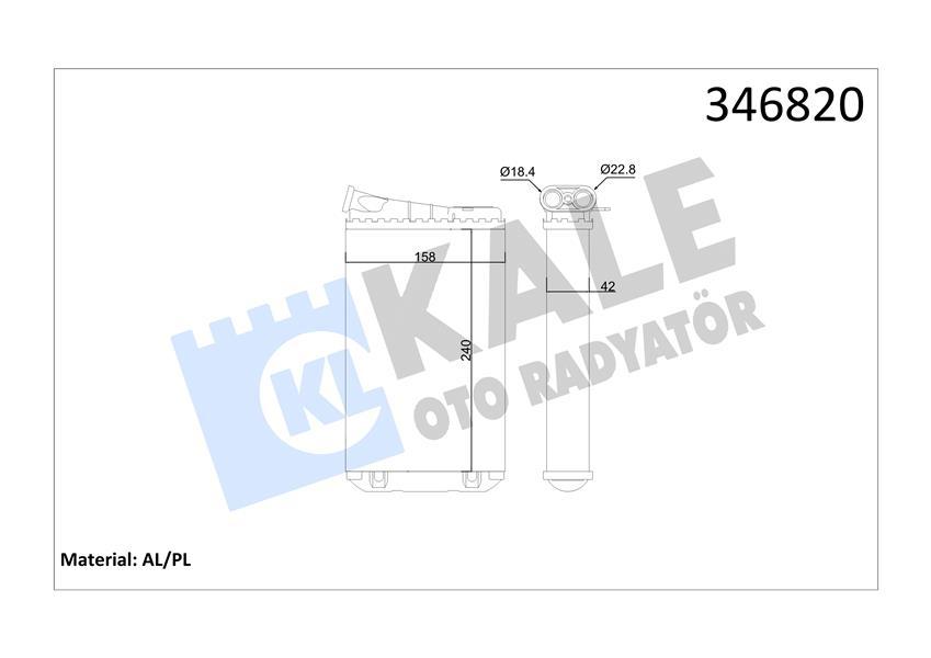 KALORİFER RADYATÖRÜ OMEGA B (239x159x42) - KALE - OEM 1618026