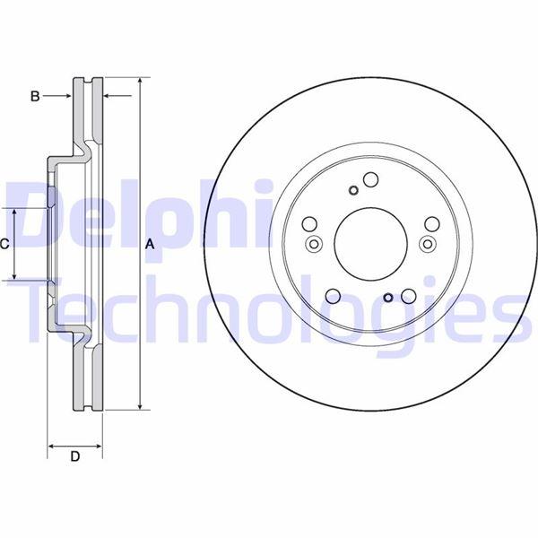 ON FREN DISK HAVALI CIVIC 13> CIVIC X 17> ACCORD 2.0 2.4 13> [293X5] - DELPHI - OEM 45251TV2E02