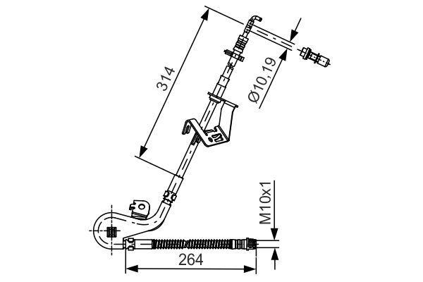 ÖN FREN HORTUMU SAĞ PEUGEOT P407 04> CITROEN C5 08> C6 06> (ESP) - BOSCH - OEM 4806.J4