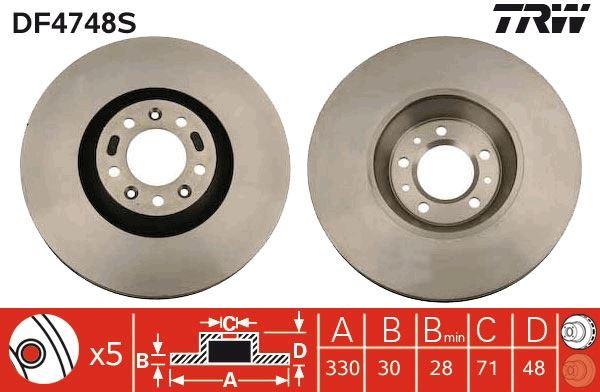FREN DİSKİ ÖN (ADET) C5 II-C6-407-607 - TRW - OEM 4246E0