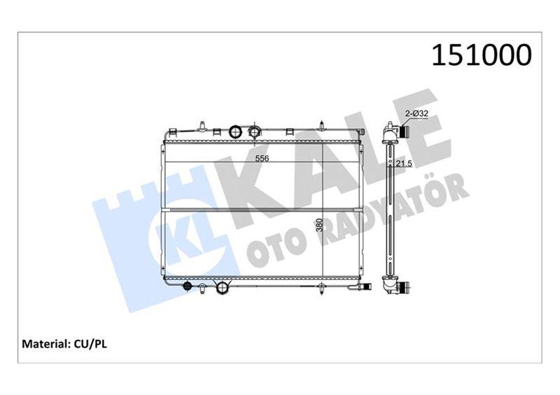 RADYATOR P206 2.0HDI TURBO DIZEL (TAHLIYESIZ) (NAC) (MT) AL/PL/BRZ - KALE - OEM 1330.40