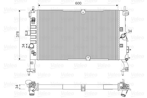 RADYATÖR MERIVA 1.3-1.7CDTI 03>(AC+KLİMASIZ+MEK) (600x370) - VALEO - OEM 1300260