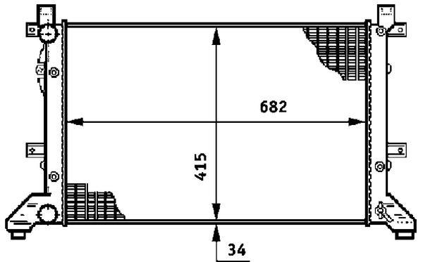 RADYATÖR LT28-35-LT28-46 2.5TDI-2.8TDI(KLİMASIZ+MEK) (682x415x34) - MAHLE - OEM 2D0121253