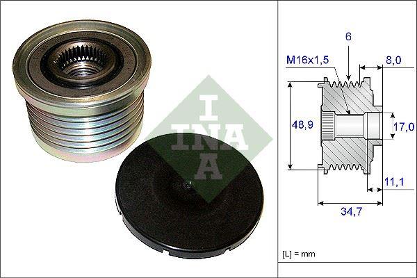 ALTERNATÖR KASNAĞI (RULMANLI) LGN II 1.9DCİ 01=> - INA