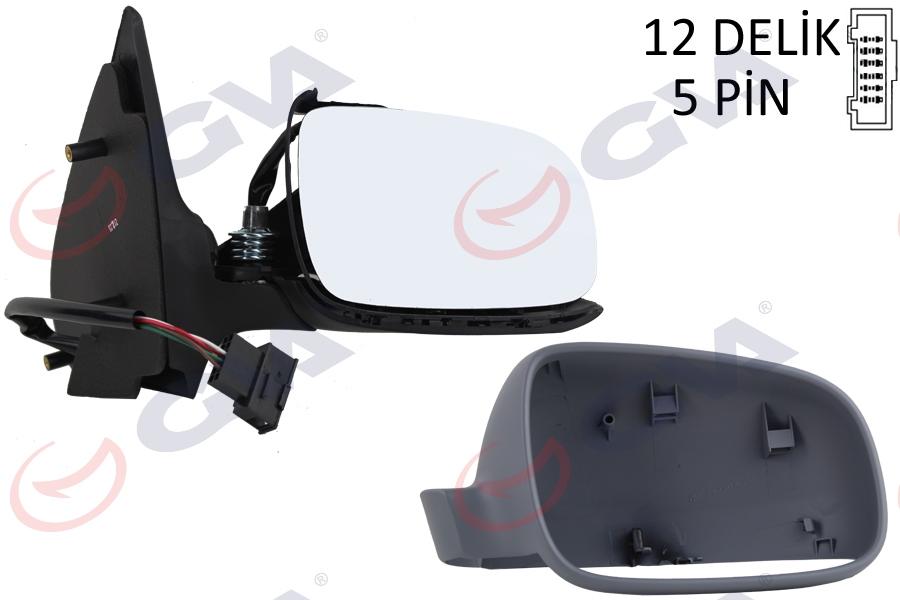 DIŞ DİKİZ AYNASI SAĞ POLO 00> ELEKTRİKLİ+ISITMALI+ASTARLI+ASFERİK 5 FİŞ VM-192EHR - GVA - OEM 6Q1857508G