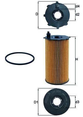 YAĞ FİLTRESİ JEEP CHEROKEE 05> WRANGLER 07> 2.8 CRD - MAHLE - OEM 68032204AA