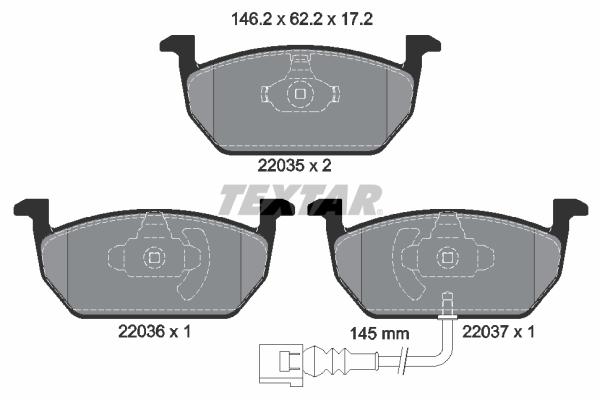 ÖN BALATA ÜSTTEN KULAKLI GOLF7-A3-LEON-OCTAVIA 12=> - TEXTAR - OEM 5Q0698151C