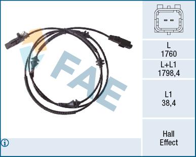 ABS TEKERLEK HIZ SENSÖRÜ ARKA PSA 407 1.8 16V-2.0 16V-2.2 16V (04-) - FAE - OEM 4545.H6