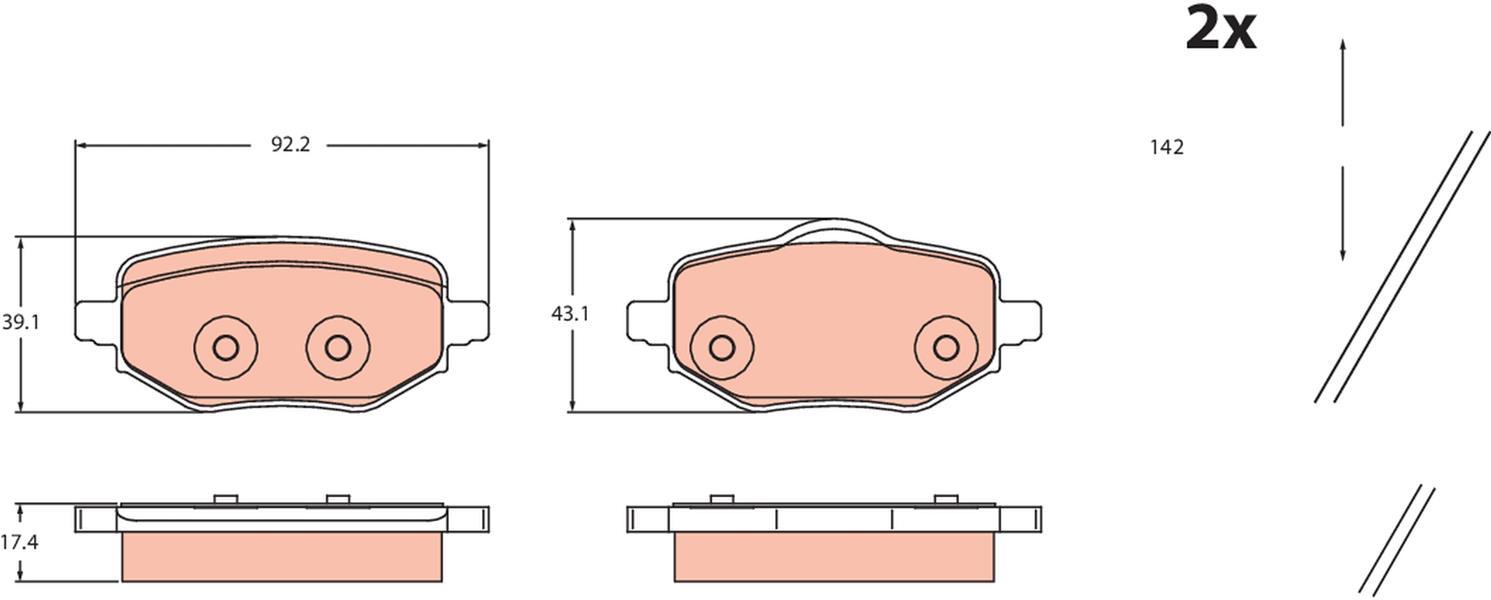 ARKA FREN BALATASI (OTOMATİK EL FRENİ) CORSA F-C4-208-2008-DS3 (CİVATA TAKIMLI) - AYD - OEM 1643574280