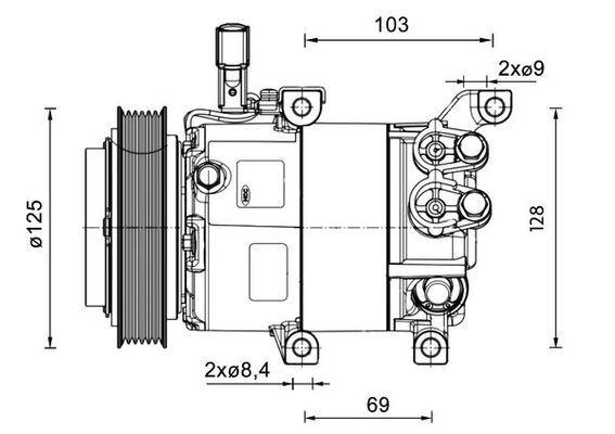 A/C-Kompressor HYUNDAI I20 1.4 MPI - MAHLE