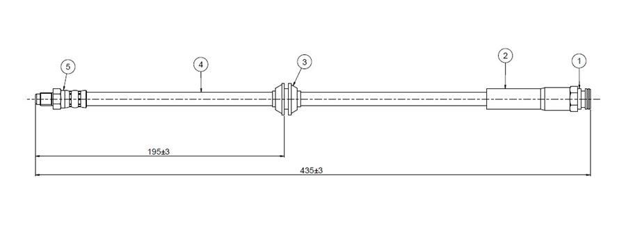 FREN HORTUMU ARKA FIAT DUCATO 06> CITROEN JUMPER II 06> PEUGEOT BOXER 06> (440mm) - CAVO - OEM 4806.P5