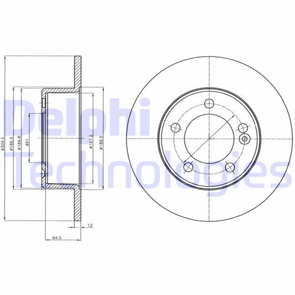 FREN DISKI ARKA DELIKSIZ MASTER MOVANO NV400 10=> ( 5 BIJON TEK TEKER ) - DELPHI - OEM 432064087R