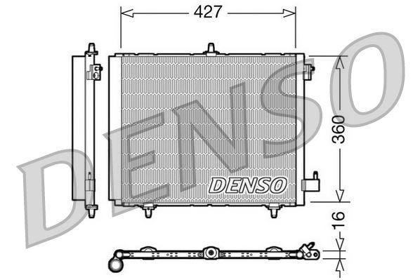 KONDENSER P207-P208-P1007-P2008 05=>-C2-C3-C3 II 03>DS 3 14> 1.4 1.6HDI KURUTUCU İLE AL/AL(420X371X16) - DENSO - OEM 6455.JF