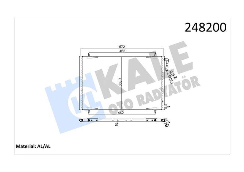 KONDENSER AL/BRZ 206 98> 1.1-1.4-1.6-2.0-1.4HDI-1.6HDI - KALE - OEM 6455X9