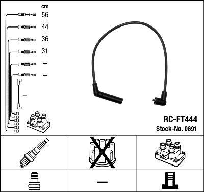 BUJİ KABLOSU HYUNDAI ACCENT 1.3L 4G13 95-99 / GETZ 1.3L SOHC 01-03 (RC-FT444) - NGK - OEM 2750122B00