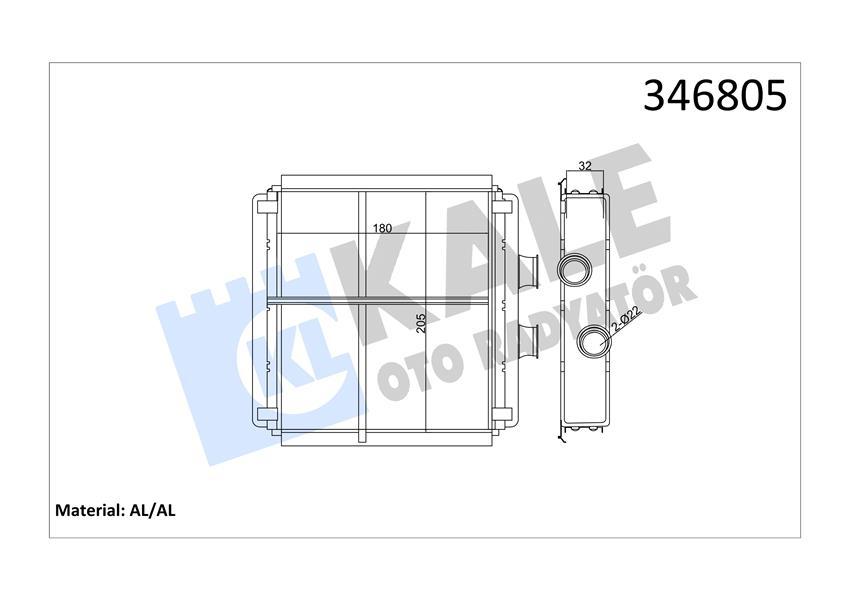 KALORIFER RADYATORU MERCEDES W204 W212 C218 R231 C190 R197 - KALE - OEM A2048300061