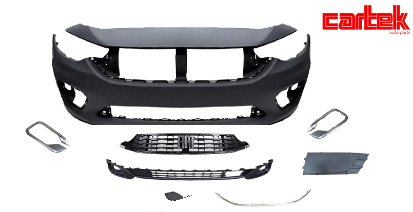 TAMPON ÖN EGEA 2021 TAKVİYELİ FULL SET SİSLİ + GRİ CERCEVELİ 8 PARÇA - CARTEK - OEM 735750650