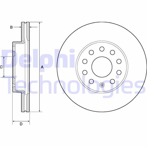 FREN DISKI ON HAVALI ( BOYALI ) LEON SKODA OCTAVIA 12=> A3 GOLF - DELPHI - OEM 5Q0615301A