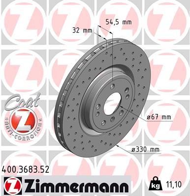 FREN DISKI — ZIMMERMANN 400.3683.52 - ZIMMERMANN