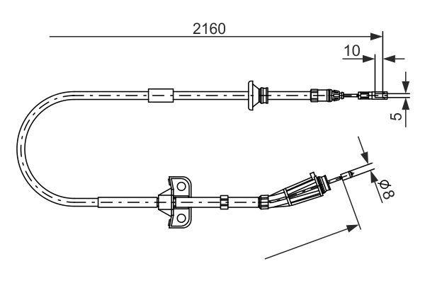 EL FREN TELİ SOL VOLVO XC90 02>14 (UZUNLUK: 2160mm) - BOSCH - OEM 30681684