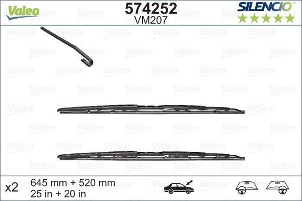 (x) SİLECEK (SILENCIO) 65+52cm (x2) VM207 PEJO P607 - VALEO - OEM 6426.LC