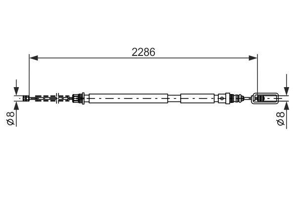 EL FREN TELİ SAĞ PEUGEOT EXPERT 96>06-P806 95>02 CITROEN JUMPY 95>06 EVASION 94>02 - BOSCH - OEM 4745.F3