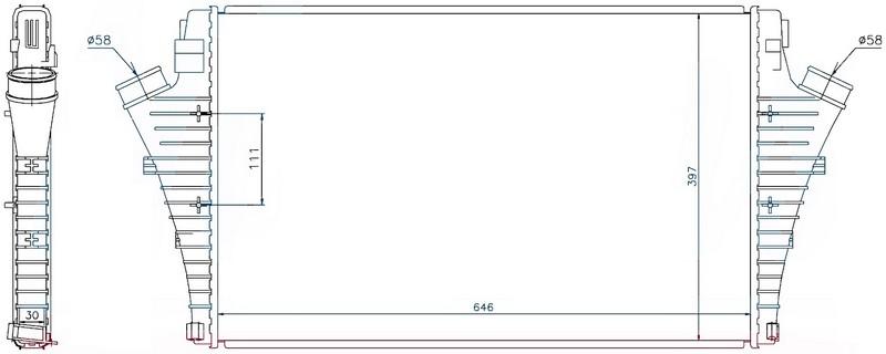INTERCOOLER BRAZİNG INTERCOOLER A/M(646X397X30)VECTRA C 2.2 DTI 2002+ 96684 - ORIS - OEM 12788019
