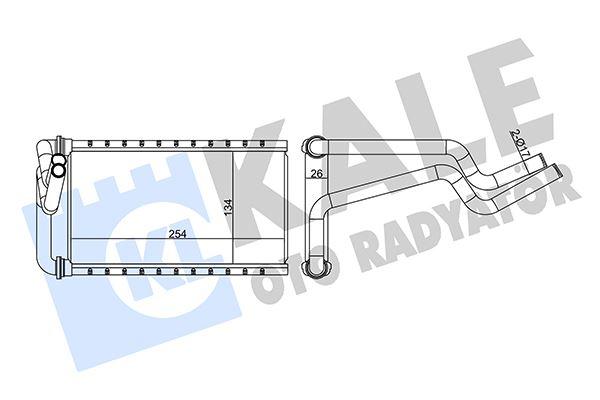 KALORIFER RADYATORU HONDA CIVIC VIII 1.3 1.6 1.8 CR-V 2.4I-VTEC 05> (BORULU) (BRAZING AL/AL) (134X254X26) - KALE RADYATOR - OEM 79110SNAA01