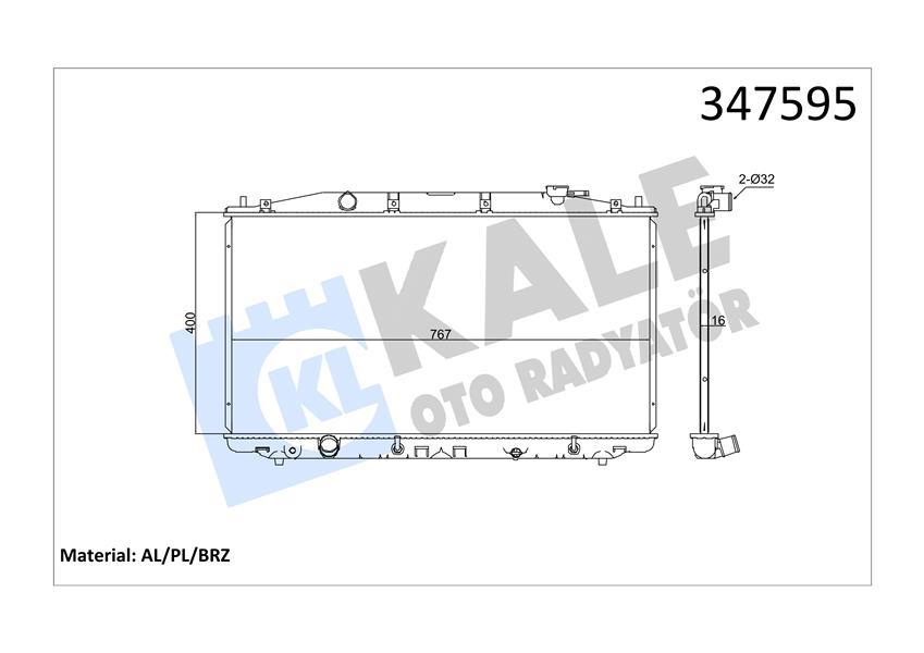 RADYATOR ACCORD VIII (AT) AL PL BRZ - KALE - OEM 19010R40A51