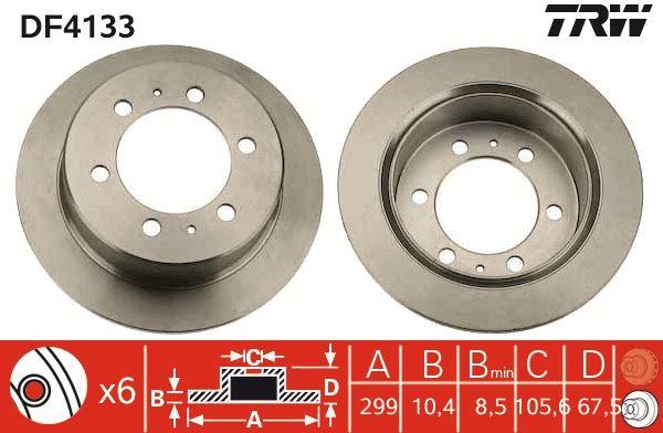 ARKA FREN AYNASI CHEVROLET/DAEWOO KORANDO-MUSSO 2.0-2.3-2.9D-2.9TD-3.2 99=> - TRW - OEM 4840105101