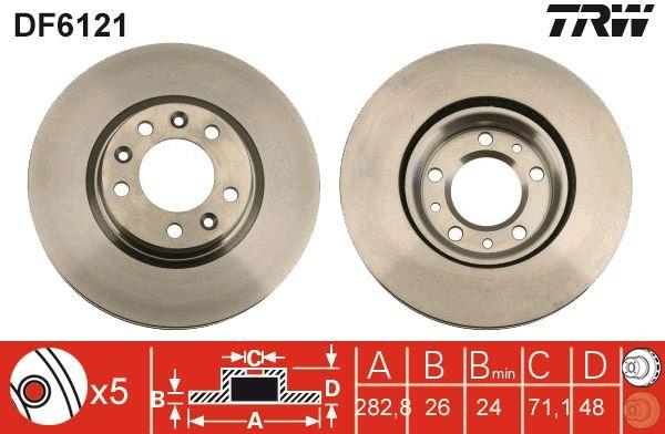 ÖN FREN AYNASI 407 1.6HDI 1.8-2.016V-2.0HDI 04=> 607 2.0 00=> 508 10=> (283x26x5DLxHAVALI) (DF4142) - TRW - OEM 4246.P7
