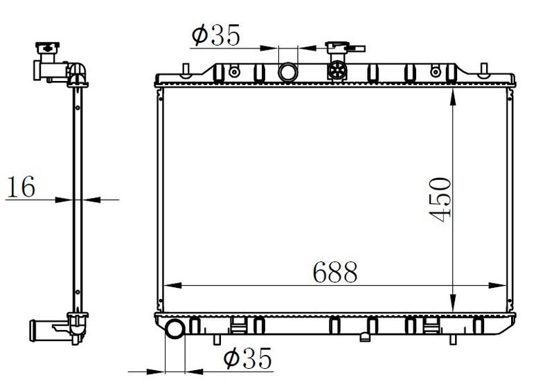 RADYATOR BRAZİNG MT(450X688X16)X-TRAİL 2.0D 07+ 67366 - ORIS - OEM 21400