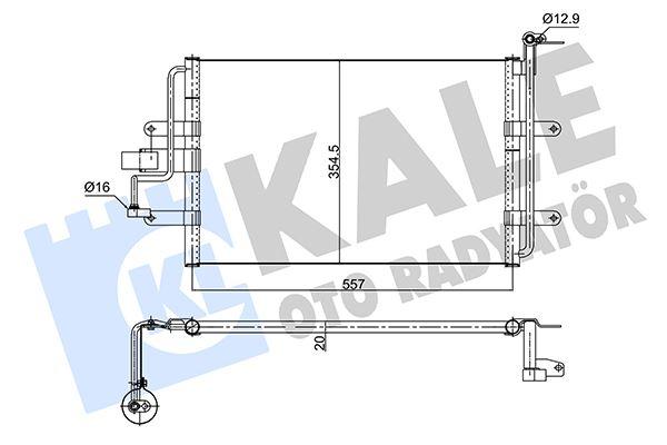 KONDENSER LEON-TOLEDO II-VOLKSWAGEN BORA-GOLF IV 1.9 TDI 00=> - KALE - OEM 1J0820413H