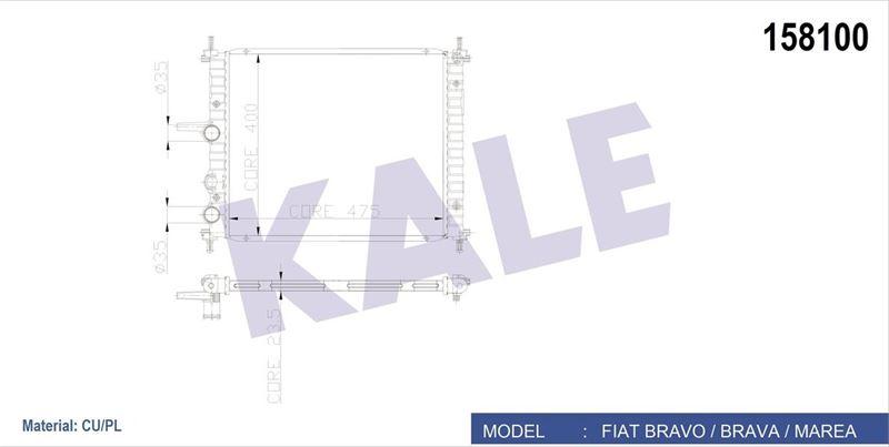 SU RADYATORU BRAVO-BRAVA-MAREA 1.4i-1.6i (1 SIRA CU+ALB SİSTEM) - KALE - OEM 46420484
